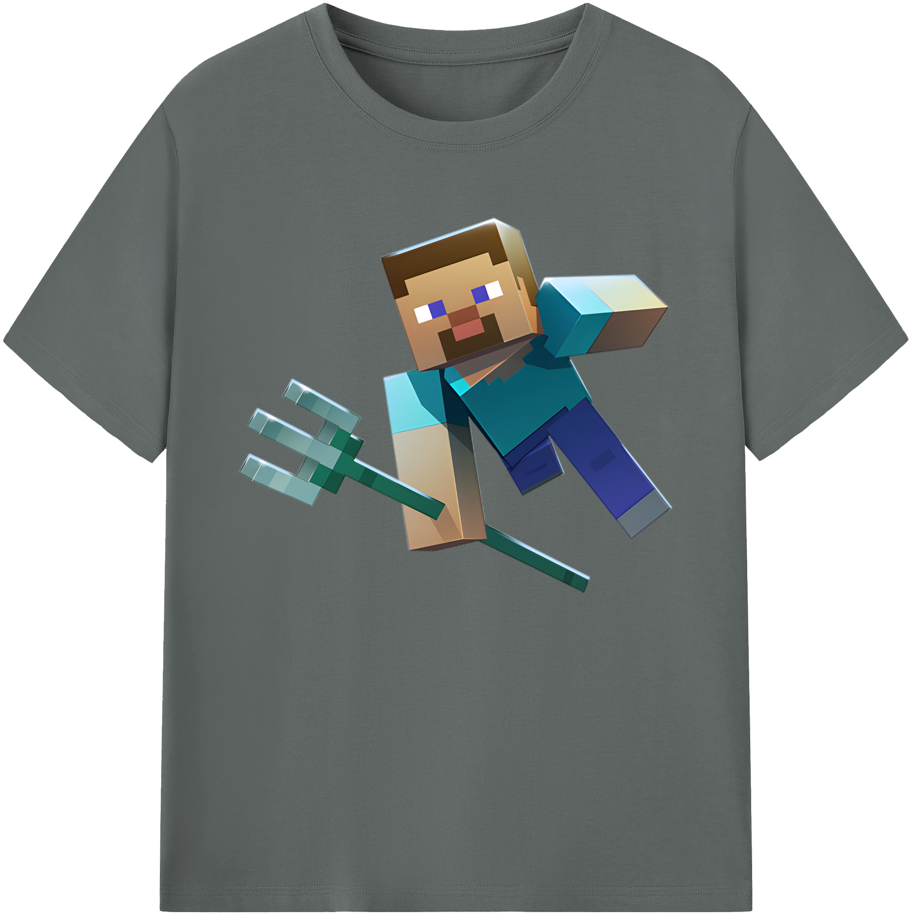 （画像用） マインクラフト ブロックの世界 Minecraft MC Block world 綿100％ メンズ半袖Tシャツ｜肌触りやわらか＆通気性